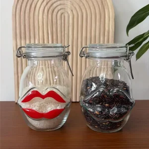 Coffee Bean Storage Container with Airtight Lid for Food Fresh and Storage Clear 390ml Glass Coffee Jar