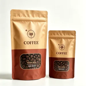 Coffee Stand up Pouch Bag PET PE Material with Resealable Zipper Eco Friendly Packaging
