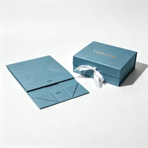 Collapsible Retro Embossed Border Custom Logo Jewelry Skincare Gift Packaging Box Foldable Rigid Box