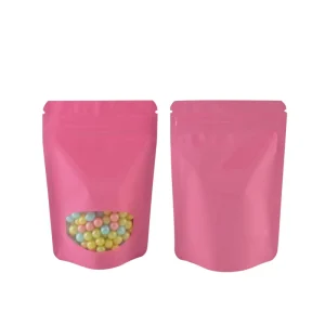 Colorful 16x21cm Recyclable PET PE Resealable Stand up Pouch Clear Window Food Grade Black Plastic Zipper Gravure