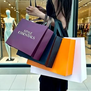 Colorful Custom Paper Bag Personal Large Shopping Package Paper Bags Gift with Your Logo Custom Paper Print Gift Bag Green