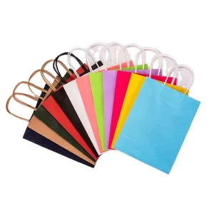 Colorful Luxury Famous Brand Shopping Paper Bag Custom Printed Kraft Paper with Logo for Packaging Classic Style