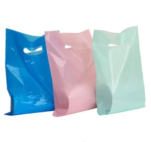 Colorful Plastic Merchandise Bags Retail Shopping Plastic Bags with Handle