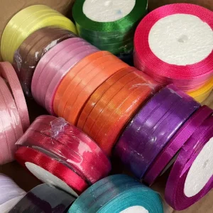 Colorful Polyester 6mm Gift Decoration Ribbon Flower Packaging Ribbon
