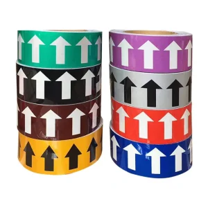 Colorful Vinyl Adhesive Paper Film Sticker Label Flow Direction Arrow Graphics for Industrial Pipeline Safety Identification