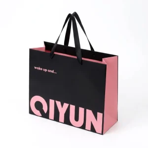 Colorful custom paper bag personal large shopping package paper bags gift with your logo custom paper print gift bag green