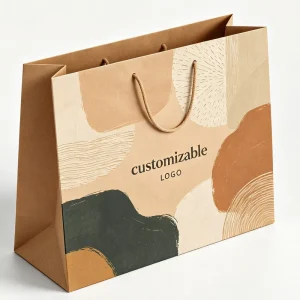 Contemporary Abstract Texture Kraft Shopping Bag Die Cut Handle Spot UV Print Handicraft Aromatherapy Carry Bag
