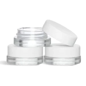 Cosmetic 8oz Glass Jar Wide Mouth Low Profile Shallow Cosmetic Jars Clear Glass Empty Wide Mouth Face Cream Glass Jar with Lid