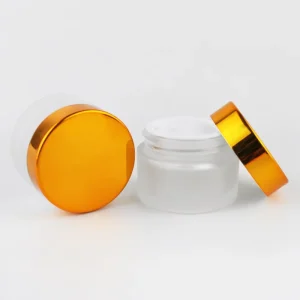 Cosmetic Glass Jar 5g 10g 15g 20g 30g 50g 60g 100g Round Glass Jar With UV Gold Glossy Silver Cap for Skin Care