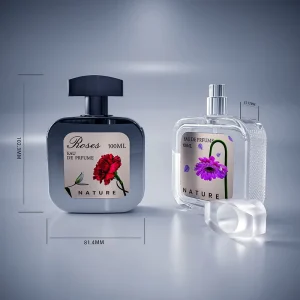 Cosmetic Packaging Frosting Glass Bottle Crimp Clear Perfume Empty Bottle with Pump Cap Cosmetics Mist Sprayer