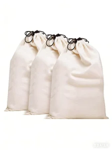 Cotton Breathable Dust Proof Drawstring Storage Bag (3 Piece Set) All Seasons Daily Use