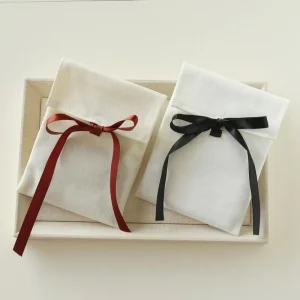 Cotton Canvas Dust Bag Personalized logo Custom Jewelry Packaging with logo Envelope Pouch Small Bag Gift Packaging