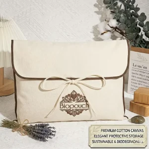 Cotton Canvas Envelope Pouch Custom Logo Embroidery Dust Bag for Jewelry Cosmetics & Gifts 30x35cm