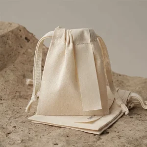 Cotton Drawstring Bag with Label Dust Bag Gift Packaging Jewelry Pouch