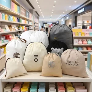 Cotton Fabric Portable Eco Friendly Durable Recyclable Reusable Washable Drawstring Bag for Shoe Dust Bag
