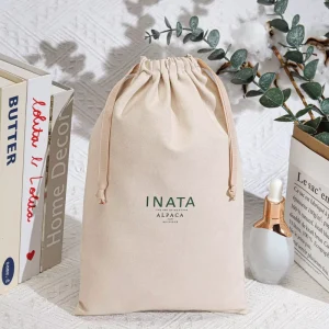 Cotton Linen Skincare Cosmetic Candle Drawstring Pouch with logo Personalized Cotton Linen Drawstring Dust Bag
