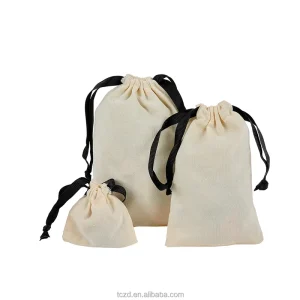 Cotton Material Jewelry Storage Bag Cord Gift Bag Cosmetic shopping Cotton fabric shopping bags