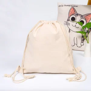 Cotton Sublimation Drawstring Dust Promotional Bag Soft Medium Calico Eco Friendly Recyclable Gift Packaging Outdoor