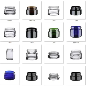 Cream Glass Jar 5-100ml Black Color