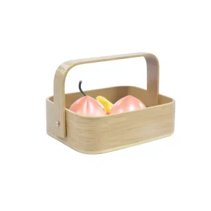 Creative Bamboo Rectangular Affordable Luxury Fruit Basket Portable Handheld Storage Box Manufacturer Direct Sales Custom