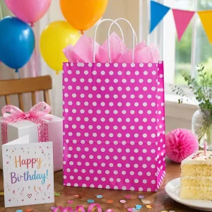 Creative Colorful Kraft Paper Handbags Customized Design Birthday Gift Packaging Accessories for Candy Craft Paper Bag