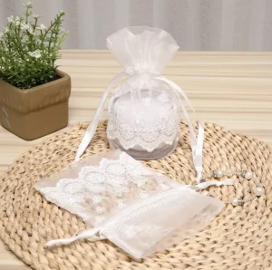 Creative Factory-Spot Embroidery Lace Bundle Pocket Cosmetics Aromatherapy Organza Packaging Materials Jewelry Storage