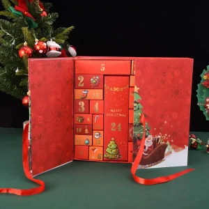 Cross Border New Creative 24 Boxes Countdown Corrugated Paperboard Wine Surprise Blind Christmas Gift Unique Paper Box