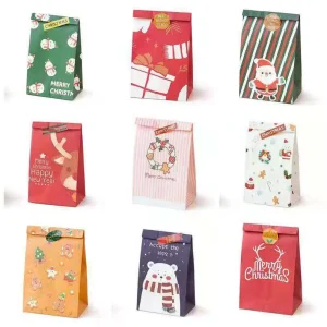 Cross border Christmas Gift Bag Packaging DIY Handmade Candy Box Light and Fresh Decorative Gift Box Paper Bag