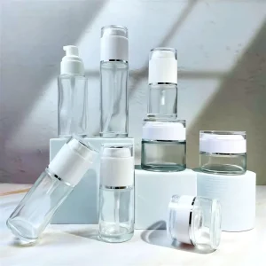 Crystal Glass Bottle Jar for Lotion Serum Eye Refillable Skincare Container