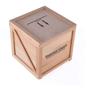 Cube Sliding Lid Plywood Pinewood Balsa Wooden Box for Candle Photo Frame Customizable Colors and Laser Engraving