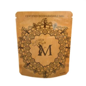Custom 100% Biodegradable Pbat Pla Compostable Food Grade Spice Coffee Tea Sanck Kraft Zipper Bag Ziplock Stand up Paper Pouch