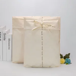 Custom 100% Organic Cotton Mini Canvas Bags Dust Envelope Pouch Muslin Bags Recycled Screen Printing Packaging for Socks