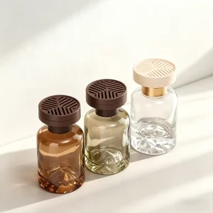 Custom 120ml Thick Base Round Reed Diffuser Bottles Volcanic Bottom Glass Car Fragrance Vessels