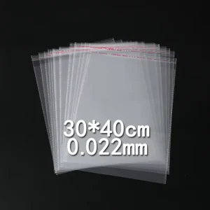 Custom 30*40cm Poly Resealable Clear Plastic Bag Self-Sealing Handle for Clothing Craft Gift Packing Recyclable Printed Surface