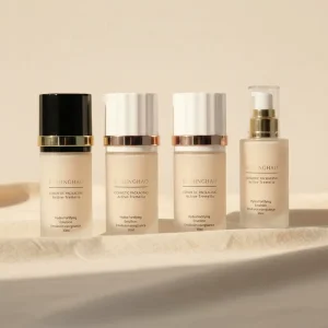 Custom 30ml Flat Glass Foundation Bottle for Skin Care Cream Emulsion Cosmetic Packaging with Screw Cap Seal