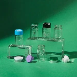 Custom 5-Color Matte Surface Cap 5ml Glass Jars Funnel Neck Empty Sample Containers for Cosmetics Creams Lab Samples