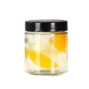 Custom 500ml with Metal Twist Lid Round Wide Mouth Ergo Jam Glass Honey Jar Kitchen Food Storage Jar