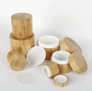 Custom 5g 10g 15g 20g Skin Care Face Cream Glass Wood Cosmetic Packaging for Facial Cream Bamboo Box