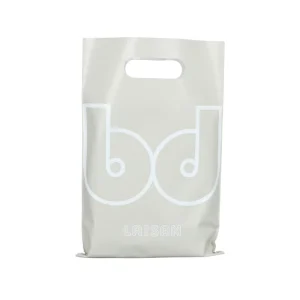 Custom Bags With Logo Plastic Waterproof Cloth Retail Pink Shopping Bag Luxury Printed Die Cut Plastic Shopping Bag With Handle