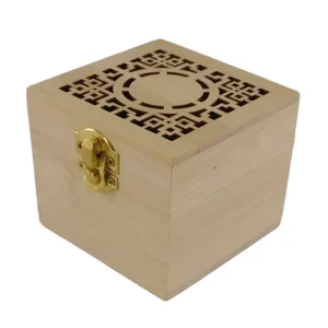 Custom Bamboo Wood Box with Engraved Hinged Lid for Packaging