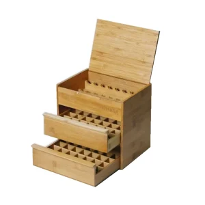 Custom Bamboo Wooden Three Layers Gift Boxes for Essential Oil 15 ml Bottles