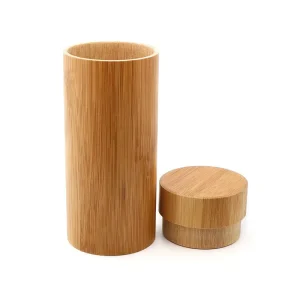 Custom Biodegradable Bamboo Tube Urn Coffin Small Wooden Box for Pet Ashes Eco Friendly Pet Casket & Urn