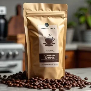 Custom Biodegradable Compostable Food Grade Coffee Tea Kraft Zipper Bag Ziplock Stand up Paper square Bottom Pouch