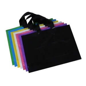 Custom Biodegradable PE Plastic Shopping Bag With Handle Grocery Shopping Plastic Carry Bag With Own Logo