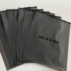 Custom Biodegradable Plastic Packaging Bags T Shirt Frosted Zipper Bag Swimwear Ziplock Clothing Transparent Bags With Logo
