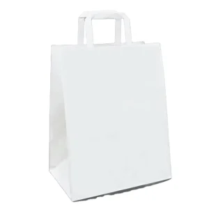 Custom Biodegradable Recyclable Art Paper Bag for Shopping Food Packaging with Flexo Printing White Promotional Custom Logo