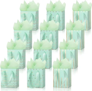 Custom Biodegradable Small White Card Paper Gift Bags Mini Tiny Paper Bags with Handle Bulk