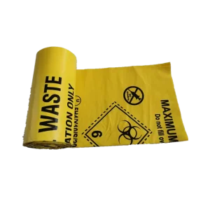 Custom Biohazard Medical Waste Bags Yellow Red Disposable PE Plastic Garbage Bag Hospital Clinical Infectious Waste Sack