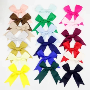 Custom Bow Eco-friendly Polyester Satin Ribbon Bows Pre-tied Small Crafting Scrapbooking Wedding Birthday Christmas Favor