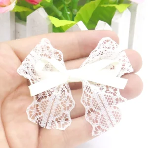 Custom Bow Sweet Lace Fabric Double-layer Bow Gift Craft Semi-finished DIY Accessory Bow